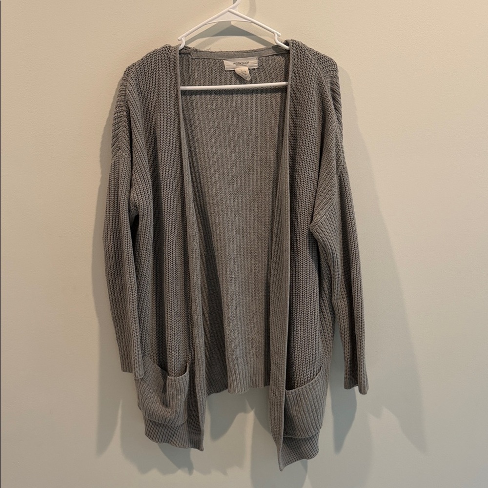 Workshop Republic Clothing Gray Open-Front Cardigan